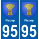 95 Piscop blason autocollant plaque stickers ville