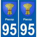 95 Piscop coat of arms sticker plate stickers city