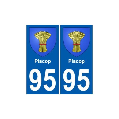 95 Piscop blason autocollant plaque stickers ville