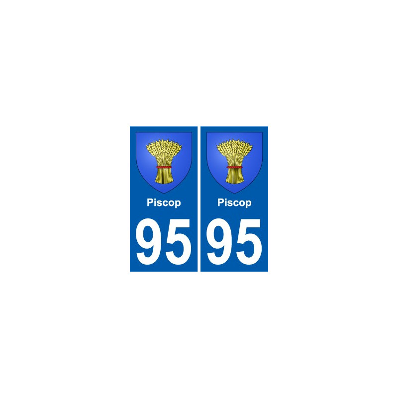 95 Piscop coat of arms sticker plate stickers city