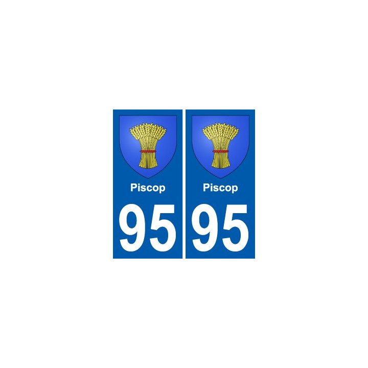 95 Piscop escudo de armas de la etiqueta engomada de la placa de pegatinas de la ciudad