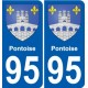 95 Pontoise coat of arms sticker plate stickers city
