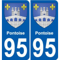 95 Pontoise stemma adesivo piastra adesivi città