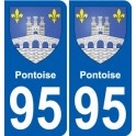 95 Pontoise coat of arms sticker plate stickers city