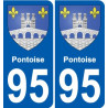 95 Pontoise wappen aufkleber typenschild aufkleber stadt