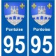 95 Pontoise blason autocollant plaque stickers ville