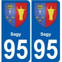 95 Sagy blason autocollant plaque stickers ville
