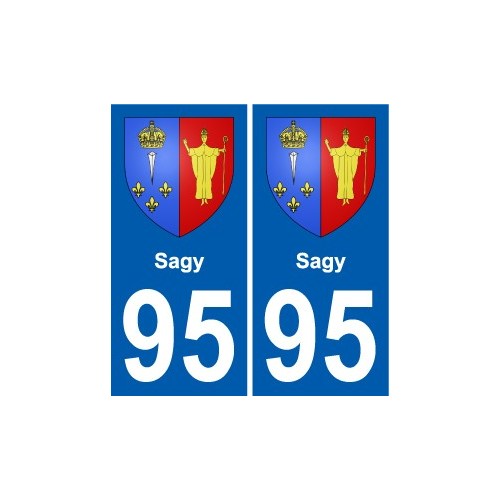 95 Sagy coat of arms sticker plate stickers city