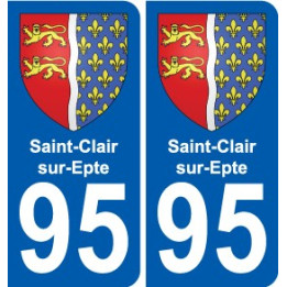 95 Saint-Clair-sur-Epte coat of arms sticker plate stickers city