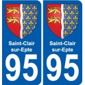 95 Saint-Clair-sur-Epte stemma adesivo piastra adesivi città