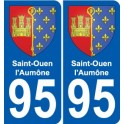 95 Saint-Ouen-l'Aumône blason autocollant plaque stickers ville