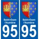 95 Saint-Ouen-l'Aumône blason autocollant plaque stickers ville