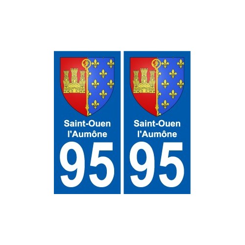 95 Saint-Ouen-l'Aumône blason autocollant plaque stickers ville