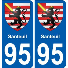 95 Santeuil escudo de armas de la etiqueta engomada de la placa de pegatinas de la ciudad