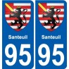 95 Santeuil blason autocollant plaque stickers ville