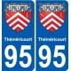 95 Théméricourt coat of arms sticker plate stickers city