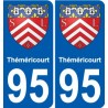 95 Théméricourt escudo de armas de la etiqueta engomada de la placa de pegatinas de la ciudad