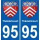 95 Théméricourt coat of arms sticker plate stickers city