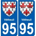 95 Vétheuil blason autocollant plaque stickers ville