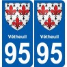 95 Vétheuil blason autocollant plaque stickers ville