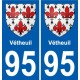 95 Vétheuil coat of arms sticker plate stickers city