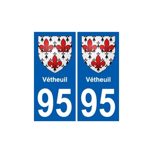95 Vétheuil coat of arms sticker plate stickers city