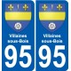 95 Villaines-sous-Bois coat of arms sticker plate stickers city
