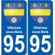 95 Villaines-sous-Bois stemma adesivo piastra adesivi città