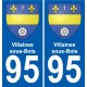 95 Villaines-sous-Bois wappen aufkleber typenschild aufkleber stadt