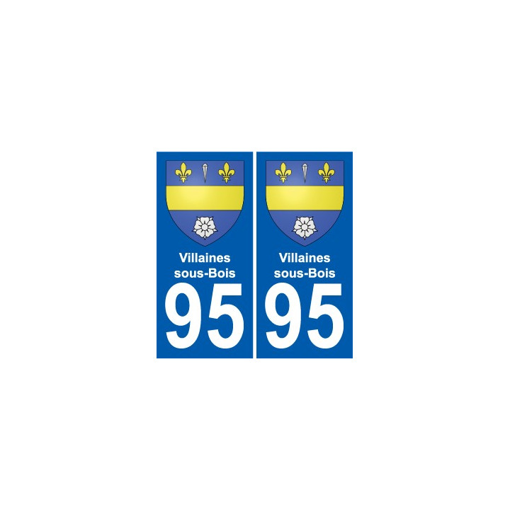 95 Villaines-sous-Bois escudo de armas de la etiqueta engomada de la placa de pegatinas de la ciudad