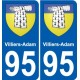 95 Villiers-Adam blason autocollant plaque stickers ville