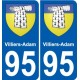 95 Villiers-Adam coat of arms sticker plate stickers city