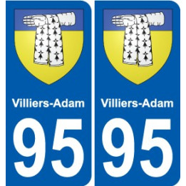 95 Villiers-Adam coat of arms sticker plate stickers city