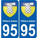 95 Villiers-Adam coat of arms sticker plate stickers city