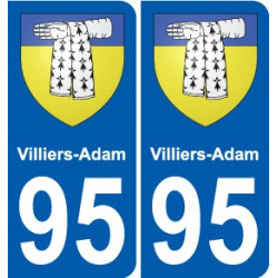 95 Villiers-Adam stemma adesivo piastra adesivi città