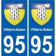 95 Villiers-Adam blason autocollant plaque stickers ville