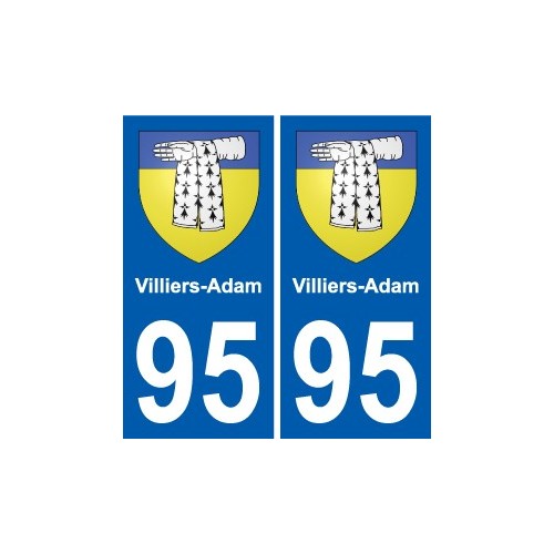 95 Villiers-Adam stemma adesivo piastra adesivi città