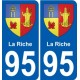 95 Wy-dit-Joli-Village escudo de armas de la etiqueta engomada de la placa de pegatinas de la ciudad