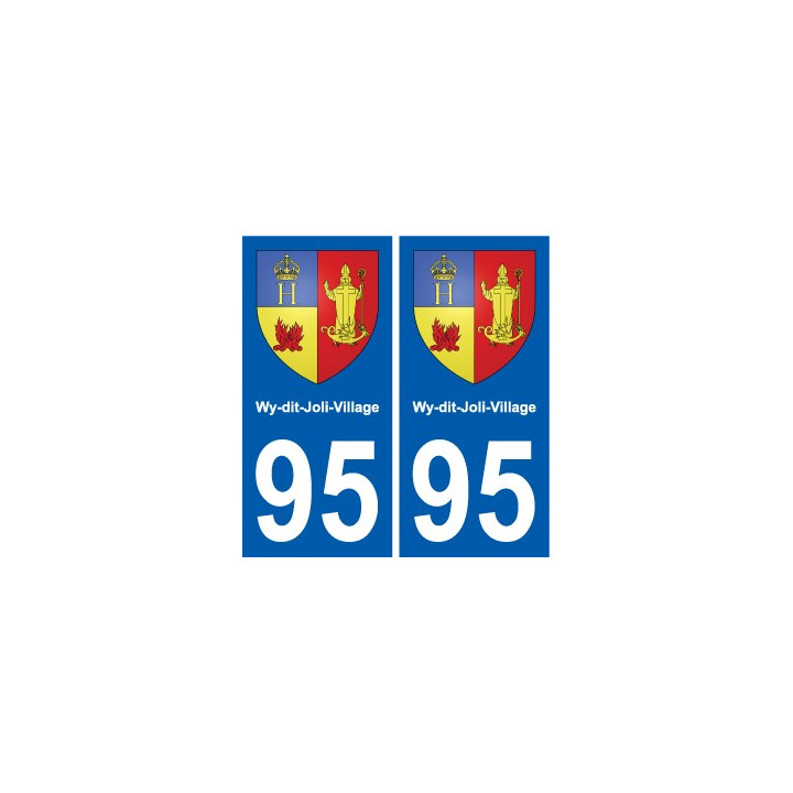 95 Wy-dit-Joli-Village blason autocollant plaque stickers ville