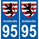 95 Ambleville blason autocollant plaque stickers ville