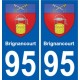 95 Brignancourt coat of arms sticker plate stickers city