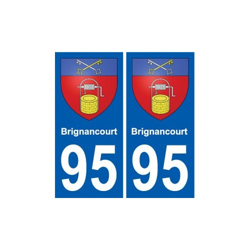 95 Brignancourt escudo de armas de la etiqueta engomada de la placa de pegatinas de la ciudad