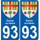 93 Épinay-sur-Seine escudo de armas de la etiqueta engomada de la placa de pegatinas de la ciudad