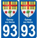 93 Épinay-sur-Seine coat of arms sticker plate stickers city