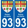 93 Épinay-sur-Seine blason autocollant plaque stickers ville