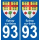 93 Épinay-sur-Seine blason autocollant plaque stickers ville