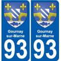 93 Gournay-sur-Marne blason autocollant plaque stickers ville