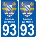 93 Gournay-sur-Marne wappen aufkleber typenschild aufkleber stadt