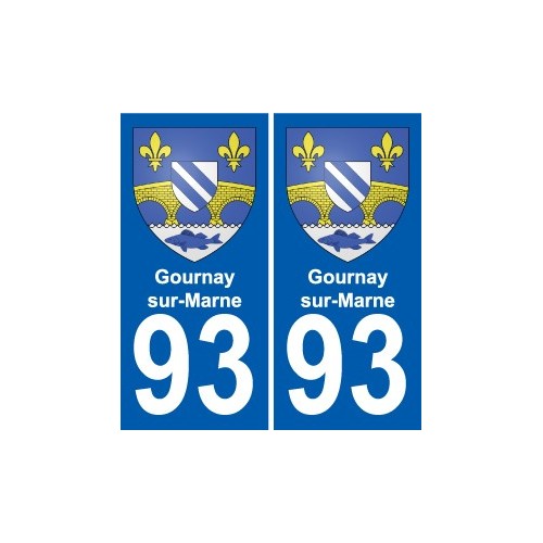 93 Gournay-sur-Marne wappen aufkleber typenschild aufkleber stadt