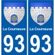 93 La Courneuve blason autocollant plaque stickers ville